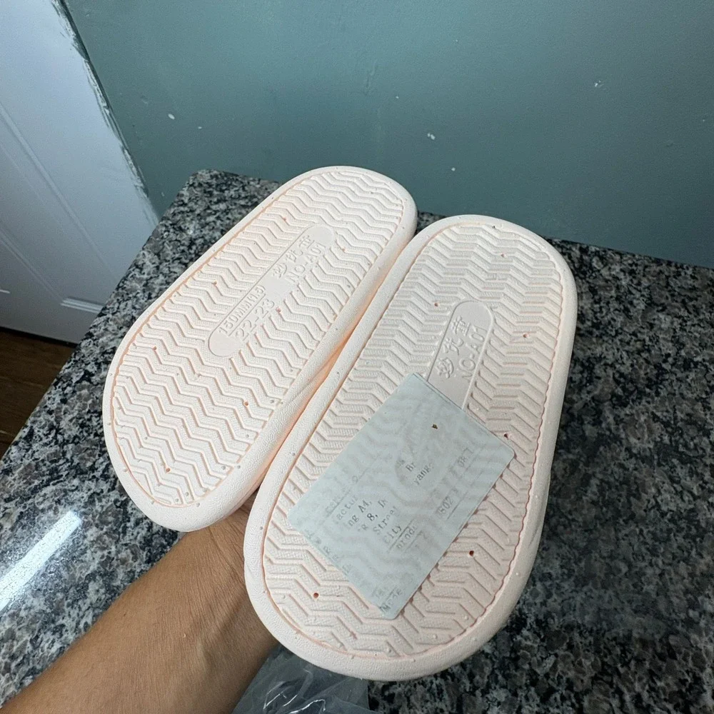 Toddler Pink Unicorn Slide Sandals Slip On Summer Pool Shoes Size 22-23 150mm